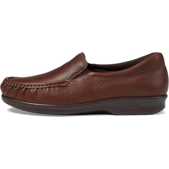 SAS Womens Twin Slip On Walking Shoe US 10.5 Narrow EU 41 Brown Leather NIB - Picture 2 of 13